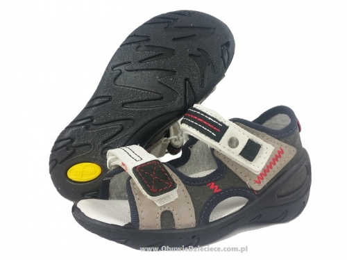 01-353P002 SUNNY  szare czarno beżowe sandałki sandały profilaktyczne kapcie obuwie dziecięce Befado  20-25
