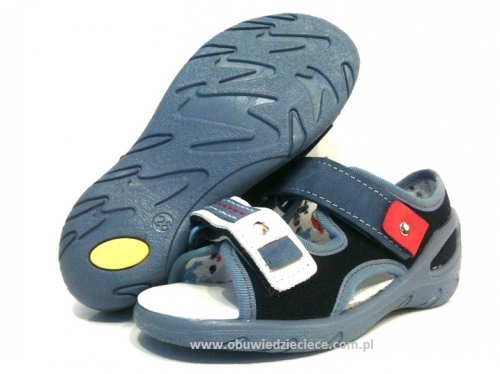 01-065P073 SUNNY granatowe sandałki - sandały profilaktyczne  - kapcie obuwie dziecięce Befado  20-25