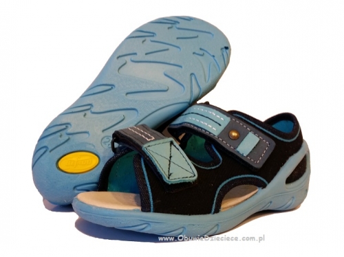 20-065X095 SUNNY granatowo niebieskie sandałki - sandały profilaktyczne  - kapcie obuwie dziecięce Befado  26-30