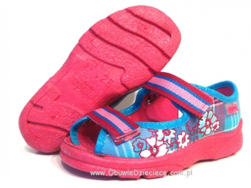 20-969X052 niebiesko różowe sandałki - kapcie dziecięce Befado Max