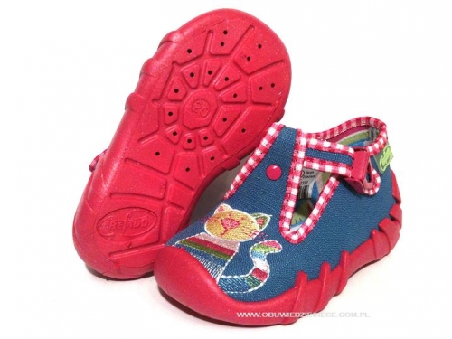 0-110P035 SPEEDY niebiesko różowe kapcie buciki obuwie dziecięce poniemowlęce Befado  18-25
