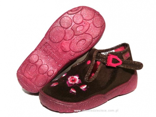 0-674P045 MAXI c.brąz c.różowe kapcie buciki obuwie wcz.dziecięce Befado  18-26