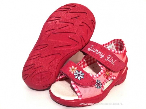01-065P034 SUNNY różowe sandałki - sandały profilaktyczne  - kapcie obuwie dziecięce Befado  20-25
