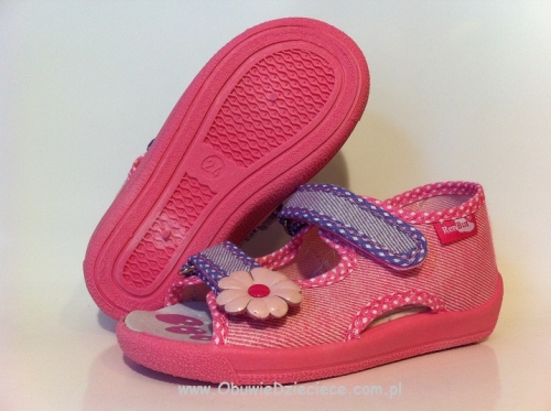 0-13-112L jasno różowe sandałki kapcie wcz.dziecięce buty Renbut 19-27