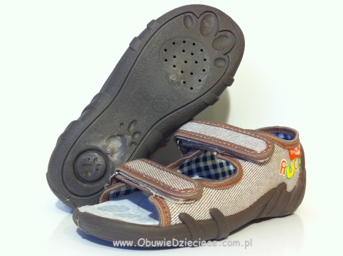 20-33-378 BEŻ beżowe sandałki  sandały profilaktyczne  kapcie obuwie dziecięce buty Renbut  26-30