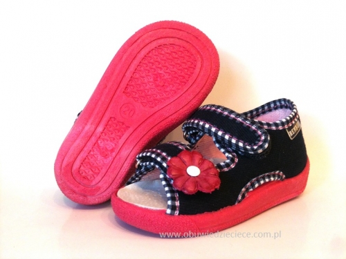 0-13-112L granatowo różowe sandałki kapcie obuwie wcz.dziecięce  buty Renbut  19-25