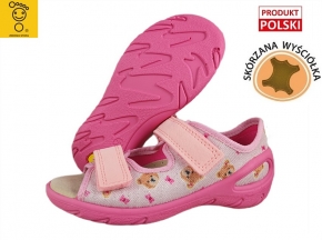 20-063X032 SUNNY RÓŻ MISIE sandałki : WKŁADKI SKÓRZANE : sandały profilaktyczne - kapcie obuwie dziecięce Befado 26-30 20-063X032 SUNNY RÓŻ MISIE sandałki : WKŁADKI SKÓRZANE : sandały profilaktyczne - kapcie obuwie dziecięce Befado 26-30