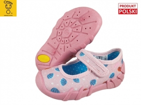 0-109P266 SPEEDY RÓŻOWE MUSZELKI :: kapcie buciki czółenka obuwie dziecięce poniemowlęce Befado 18-26 0-109P266 SPEEDY RÓŻOWE MUSZELKI :: kapcie buciki czółenka obuwie dziecięce poniemowlęce Befado 18-26